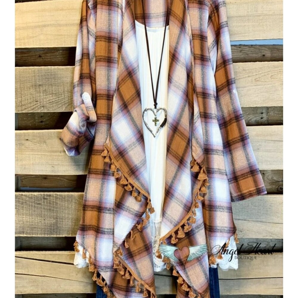 Flannel cardigan jacket